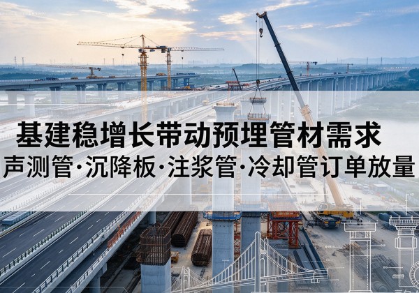 潞城基建稳增长带动预埋监测管材需求，声测管、沉降板、注浆管订单持续放量